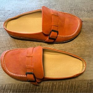 Casual Orange Mule with Buckle Detail